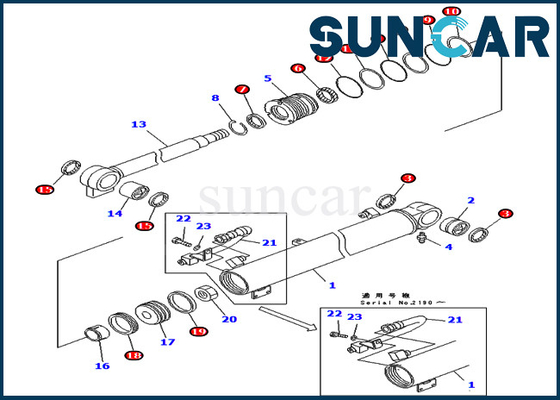kaufen 707-98-25560 Boom-Service-Kit Hydraulic Cylinder Fits For-Modelle KOMATSU PC40MRX-1 PC40R-8 PC45MR-1 online manufacture