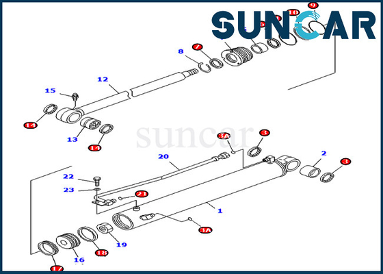 kaufen Innere Bagger-Boom Swing Cylinder-Dichtungs-Ausrüstung Teil-KOMATSU 707-98-25710 PC40MR-1 PC40MRX-1 online manufacture