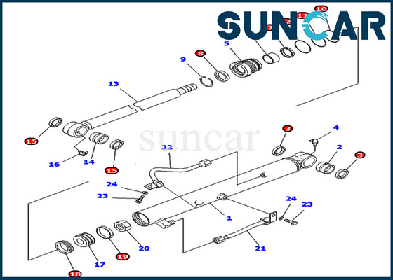 kaufen KOMATSU-Eimer-Dichtungs-Ausrüstung 707-98-15690 7079815690 Zylinder-Service-Ausrüstungen passt Bagger PC40MR-1 PC40R-8 online manufacture