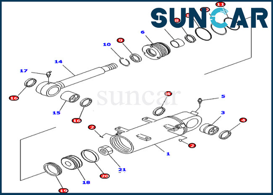 kaufen PC40MR-2 PC50MR-2 Robbe Kit For Komatsu 707-98-34670 7079834670 Blatt-Hydrozylinder-Service-Ausrüstung online manufacture