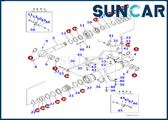 kaufen Eimer-Rollsiegel-Ausrüstung 707-99-69790 7079969790 für PC600-8 PC600-8R KOMATSU Eimer-Zylinder-Dichtungs-Ausrüstung online manufacture