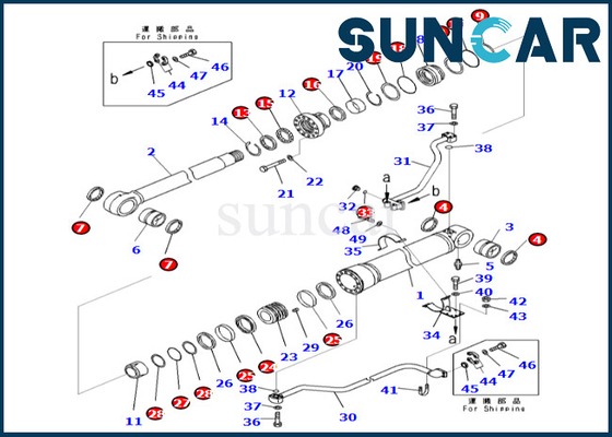 kaufen Boom-Rollsiegel-Ausrüstung 7079968481 707-99-68481 für PC700LC-8E0 PC650LC-8E0 KOMATSU Boom-Zylinder-Reparatur-Set online manufacture
