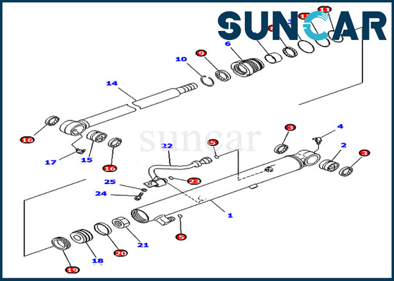 kaufen Teil-KOMATSU PC40MR-2 der Eimer-Öldichtungs-Ausrüstungs-707-98-15760 Bagger Service Kit Hydraulic Cylinder online manufacture