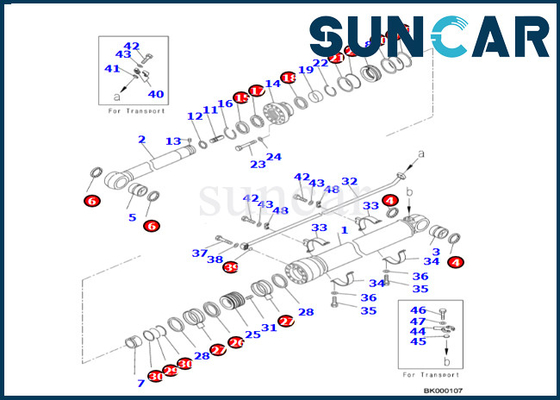 kaufen KOMATSU-Arm-Rollsiegel-Ausrüstung 707-99-76380 7079976380 Arm-Rollsiegel-Reparatur Kit For PC700LC-8E0 PC650LC-8E0 online manufacture