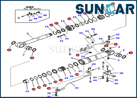 kaufen Ersatz-Zylinder-Ausrüstungen 707-99-67481 7079967481 Boom-Robbe Kit Fits Komatsu PC450-8 PC460LC-8 PC430-8 online manufacture