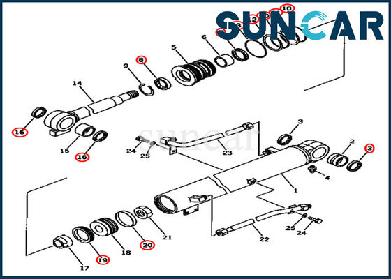 kaufen 707-98-34140 Boomzylinder Reparatur Siegel-Kit 7079834140 Für Modelle PC45-1 PC50UG-2 Komatsu online manufacture