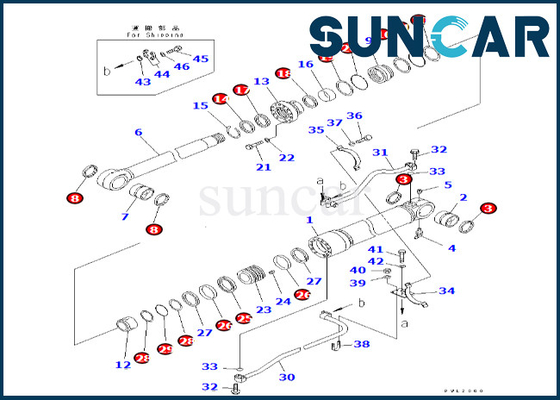 kaufen Rollsiegel-Kit Fitss PC600LC-6A KOMATSU 7079968680 Boom-707-99-68680 Boom-Zylinder-Dichtungs-Ausrüstung online manufacture