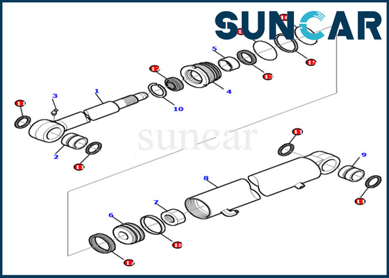 kaufen PC45R-8 PC45-1 Bagger Sealing Kit 878000416 Arm-hydraulische Ersatz-Zylinder-Öldichtungs-Ausrüstungen online manufacture