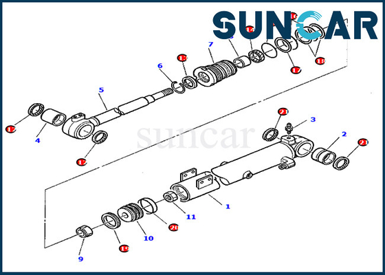kaufen PC45-1 Bagger Komatsu 878000415 Boom-Rollsiegel-Kit Wear Resistance Hydraulic Replacement-Ausrüstungen online manufacture