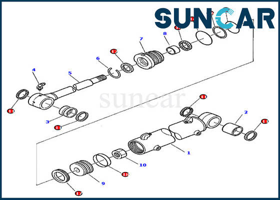 kaufen Zylinder-Service-Ausrüstungs-Sitze KOMATSU PC45R-8 PC45-1 der Boom-Schwingen-Dichtungs-Ausrüstungs-878000417 modelliert schwere Ausrüstung online manufacture