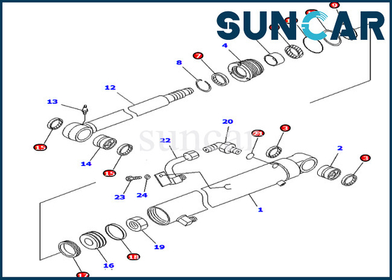 kaufen Arm-Zylinder-Service-Ausrüstung 707-98-25830 7079825830 versiegelnde Ausrüstungen Bagger-Komatsu PC45MR-1 PC45MRX-1 PC45R-8 online manufacture