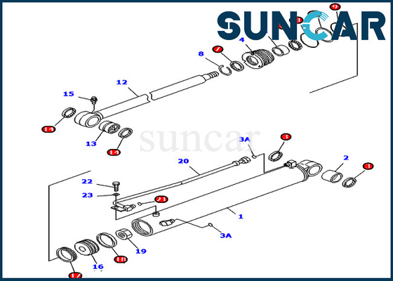 kaufen PC45MR-1 PC45MRX-1 KOMATSU 707-98-29620 7079829620 Boom-Schwingen-Dichtungs-Reparatur Kit Hydraulic Cylinder online manufacture