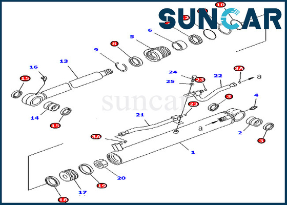 kaufen 707-98-25360 7079825360 innere Teile Eimer-Zylinder-Reparatur-Dichtungs-Kit Fits For Excavators PC45MR-1 KOMATSU online manufacture