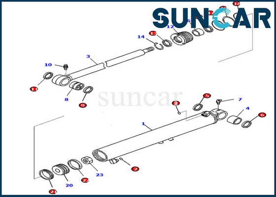kaufen Dröhnen Schwingen-Zylinder-Service-Ausrüstung 707-98-25780 7079825780 Bagger Seal Kits KOMATSU PC45MR-3 online manufacture