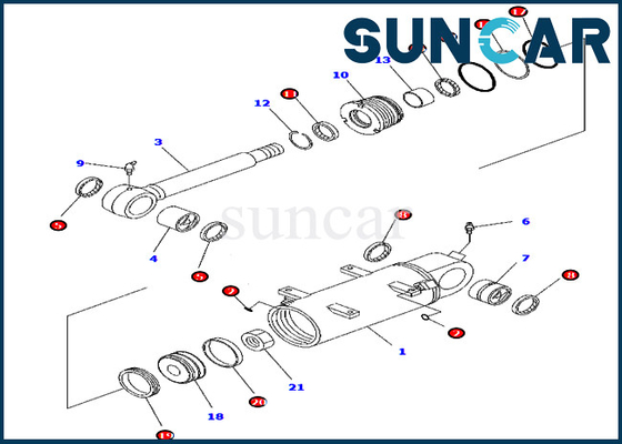kaufen Sitze der KOMATSU-Zylinder-Reparatur-Dichtungs-Ausrüstungs-707-98-34750 für PC45MR-3 PC55MR-3 Nordamerika Spec. Excavator online manufacture