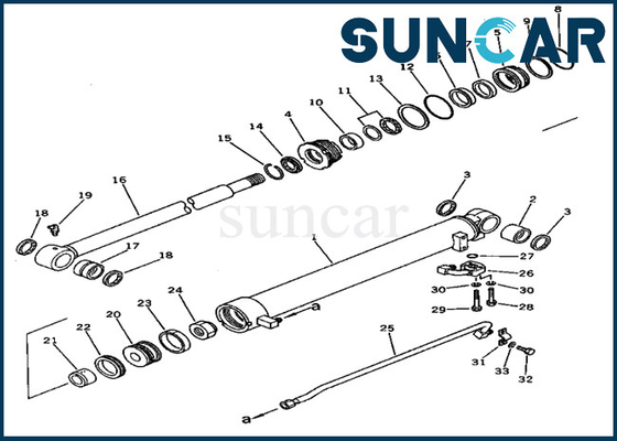 kaufen PC60U-3 KOMATSU 201-63-33300 2016333300 Arm-Zylinder, der Kit Hydraulic Replacement Seal Kits versiegelt online manufacture