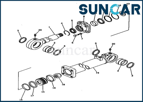 kaufen 209-63-96101 2096396101 untere Reparatur-Sets Dump-Zylinder-Service-Kit Fits For Models PC650-1 KOMATSU online manufacture