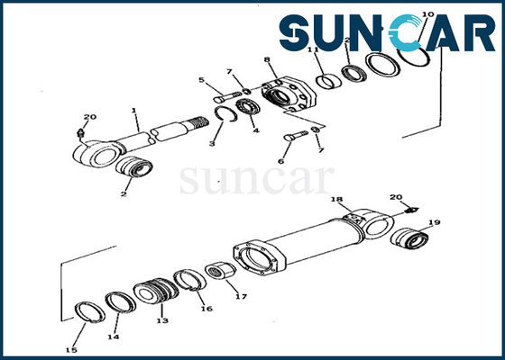 kaufen Service-Ausrüstungen 209-63-86301 die 2096386301 Reparatur-Robbe Kit Fits For Machine PC650-1 KOMATSU kompensieren Zylinder online manufacture