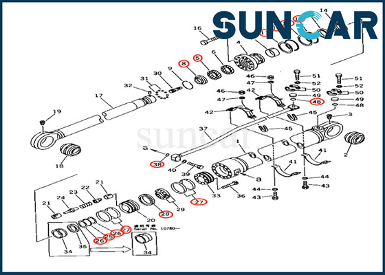 kaufen 707-99-77240 7079977240 Arm-Rollsiegel-Reparatur Kit For Excavator Komatsu PC650-3 PC650LC-5 PC710-5 online manufacture