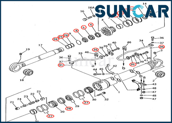 kaufen PC650-5 PC710-5 KOMATSU Service Kit Parts 707-99-77220 7079977220 Boom-Zylinder-Öl-Dichtungs-Ausrüstung online manufacture
