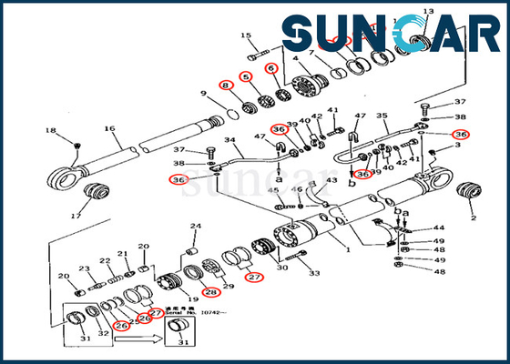 kaufen KOMATSU 707-99-68600 7079968600 Boom-Zylinder-Service Kit For Loader Model PC650-3 PC650-5 online manufacture