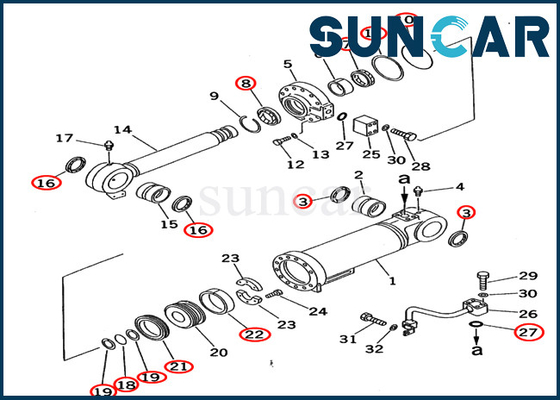 kaufen 707-98-55500 Rollsiegel-Ausrüstungen KOMATSU PC70-7 PC70-7E der Boom-Reparatur-Dichtungs-Ausrüstungs-7079855500 online manufacture