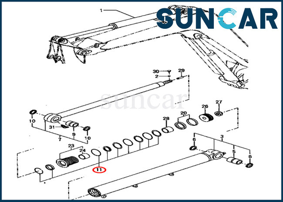 kaufen Arm-Zylinder-Service Kit For Komatsu Models PC70FR-1 der Dichtungs-Ausrüstungs-YM172187-72020 YM17218772020 online manufacture