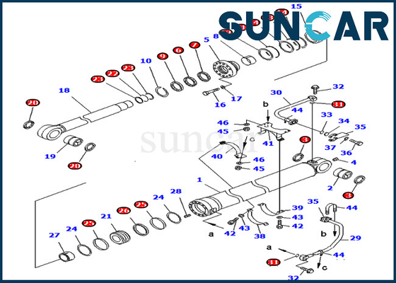 Service-Ausrüstung 707-99-68650 7079968650 Eimer-Zylinder-Öldichtungs-Ausrüstungen für PC750-6 PC750SE-6 KOMATSU