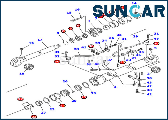 707-99-77300 7079977300 Modelle PC750LC-7 PC800-7 Boom-Reparatur-Dichtungs-Kit Hydraulic Cylinder Fits Fors KOMATSU