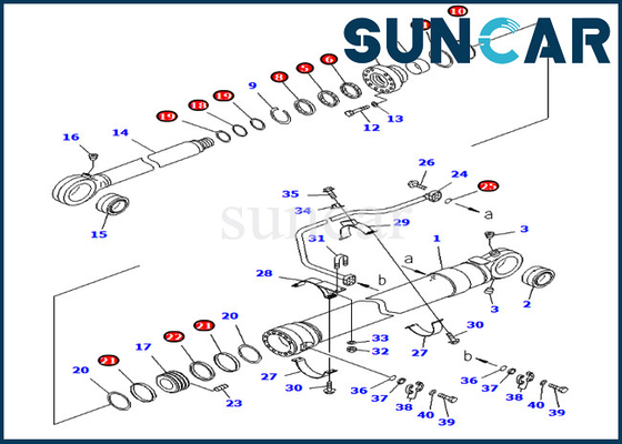 KOMATSU 707-99-69690 7079969690 Überseeversion Eimer-Rollsiegel-Kit For Modelss PC750-7 PC800-8