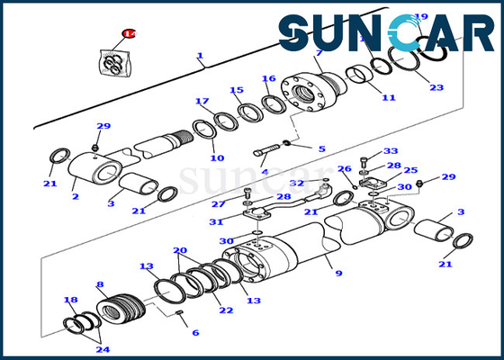 PC75R-2 PC95R-2 KOMATSU 707-99-25700 7079925700 Bagger Boom Service Kit Cylinder Seal Kits