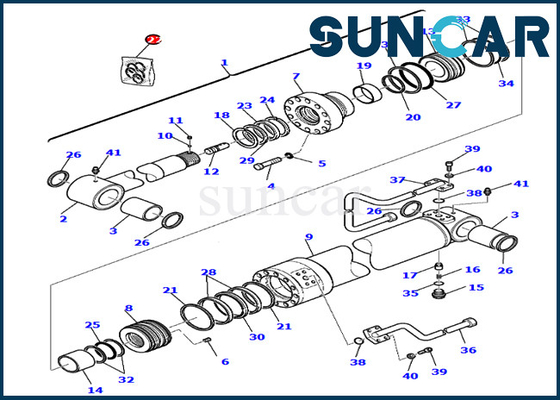 707-99-27740 2-teiliges Boom-Modell PC75R-2 PW75R-2 KOMATSU 7079927740 Arm-Zylinder-Öldichtungs-Kit Fors
