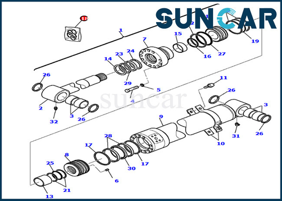 Versiegelnde Ausrüstung 707-99-37710 7079937710 Teile Boom-Zylinder-Service-Kit Fits Fors PC75R-2 PW75R-2 KOMATSU