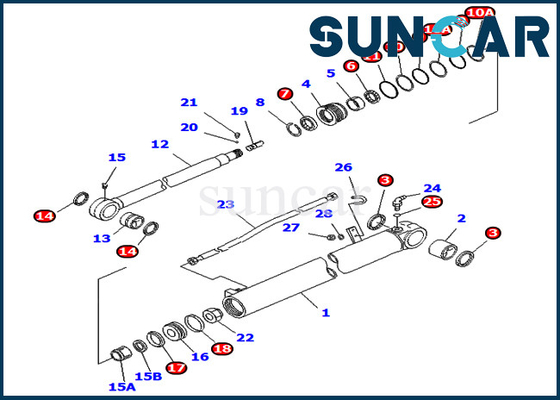 707-98-35270 7079835270 Monoboom Arm-Rollsiegel-Reparatur-Kit Fors PC75UD-3 PC75UU-3 KOMATSU