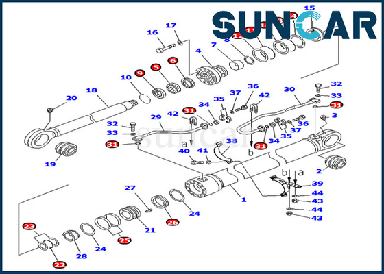 Boom-Reparatur-Sets PC800-8 PC850-8 707-99-76230 7079976230 KOMATSU-Zylinder-Dichtungs-Ausrüstung