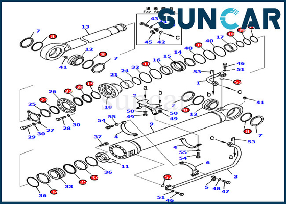 Eimer-Dichtungs-Ausrüstung 721-98-01590 7219801590 PC800SE-8E0 KOMATSU Reparatur-Robbe Kit Hydraulic Cylinder