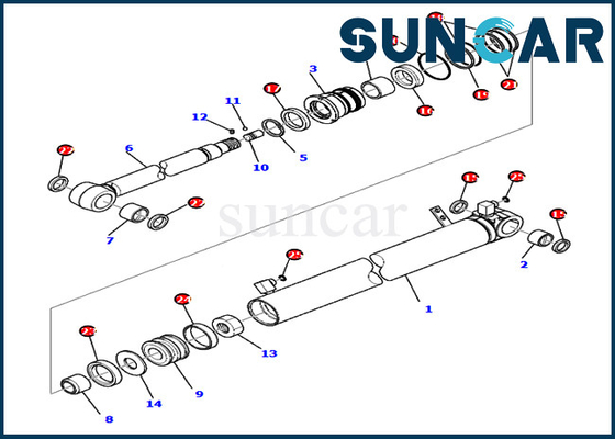 Bewaffnen Sie Rollsiegel 7079828910 Kit For PC80MR-3 PC80MR-5 KOMATSU Service-Kit Partss 707-98-28910