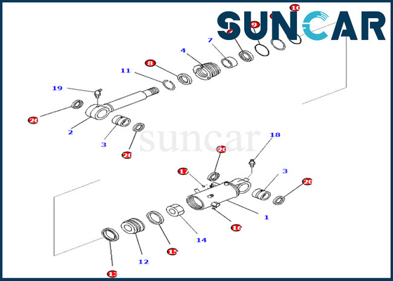 Blatt-Rollsiegel-Ausrüstung 707-98-42720 7079842720 für PC88MR-10 Bagger Komatsu Inner Parts