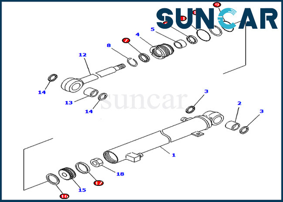 Arm-Robbe Kit Hydraulic Cylinder For 707-98-03040 7079803040 PC02-1 KOMATSU schwere Maschine