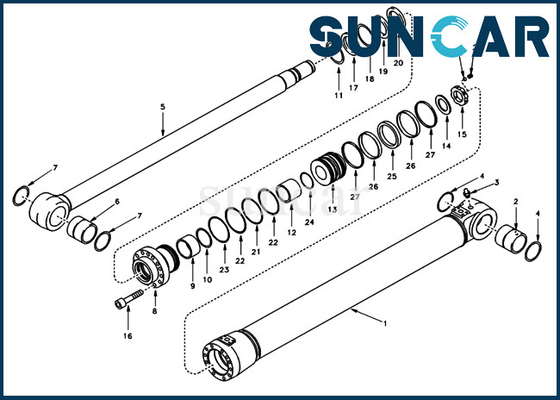 Boom Oil Seal Kit VOE14501680 VOE 14501680 Hydraulic Cylinder Repair Kits Fits Models EC140 SUNCARVO.L.VO