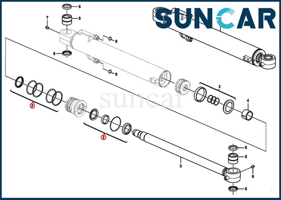 Hydrozylinder-Ersatz-Ausrüstungen der Boom-Dichtungs-Ausrüstungs-VOE15016598 VOE 15016598 EC35C ECR48C SUNCARVO.L.VO
