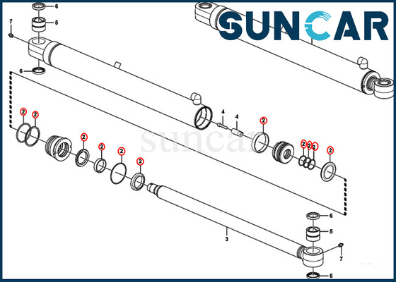 Des Schöpflöffel-VOE15174600 versiegelnde Ausrüstungen Arm-Rollsiegel-des Reparatur-Set-VOE 15174600 EC35C ECR48C ECR50D SUNCARVO.L.VO
