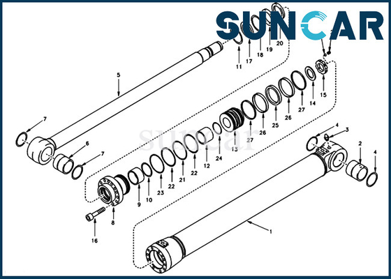Boom-Reparatur-Dichtungs-Kit Hydraulic Cylinder Fits For-Modelle SUNCARVO.L.VO EC140 VOE14502215 VOE 14502215