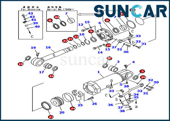 Aufzug-Zylinder-Reparatur-Robbe Kit For D375A-3 D375A-3A KOMATSU des Öl-Widerstand-707-98-74400
