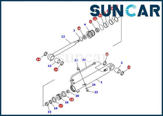 707-98-11230 Modell-innerer Ersatz KOMATSU-Bagger-Boom Cylinder Seal-Ausrüstungs-PC08UU-1-A