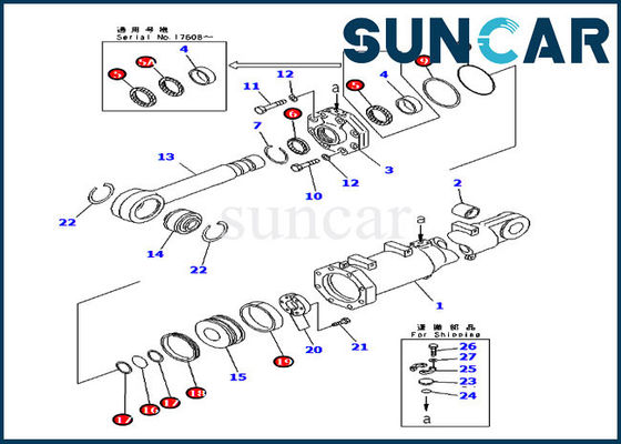 Gut, 7079974450 KOMATSU-Blatt-Dichtungsausrüstung D375A-3A versiegelnd, kippen Sie Zylinder-Reparatur-Sets