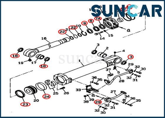 707-99-74110 7079974110 Trennmaschinen-Neigungs-Rollsiegel-Ausrüstungen für Planierraupe KOMATSU D375A-3D