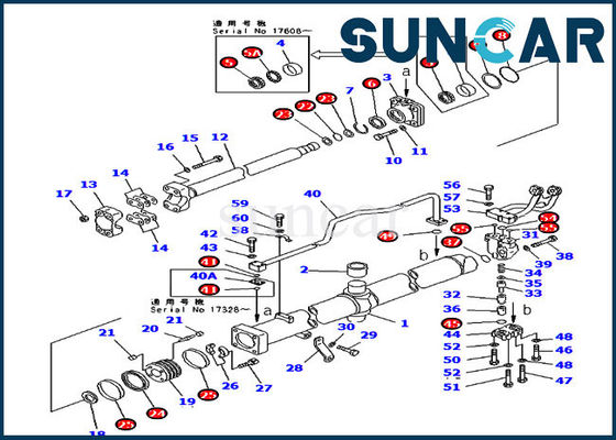 KOMATSU 707-99-56510 Blatt-Service-Kit Lift Hydraulic Cylinder Repair-Ausrüstungen