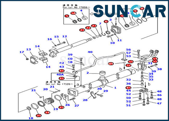 D375A-3 der Planierraupen-707-98-56620 Zylinder-Reparatur-Set Blattneigungs-Dichtungs-der Ausrüstungs-ISO9001 KOMATSU