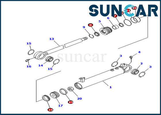 707-98-24910 Winkel-Rollsiegel-Ausrüstungs-Ersatz Kit Fits Komatsu D39EX-21 D39PX-21